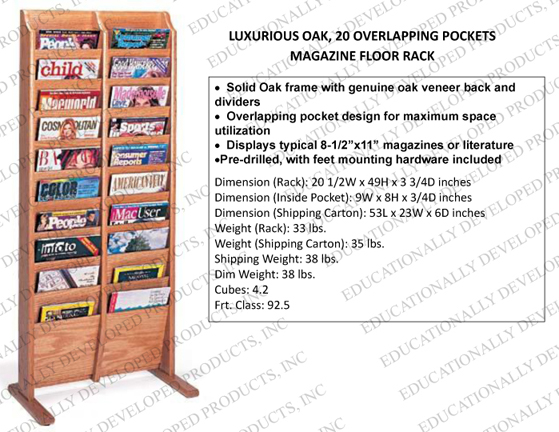 EDP Luxurious Magazine Racks - Oak