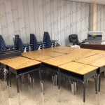EDP Team assembled these sets of classroom desk and chairs for Maxine Waters Employment Preparation Center